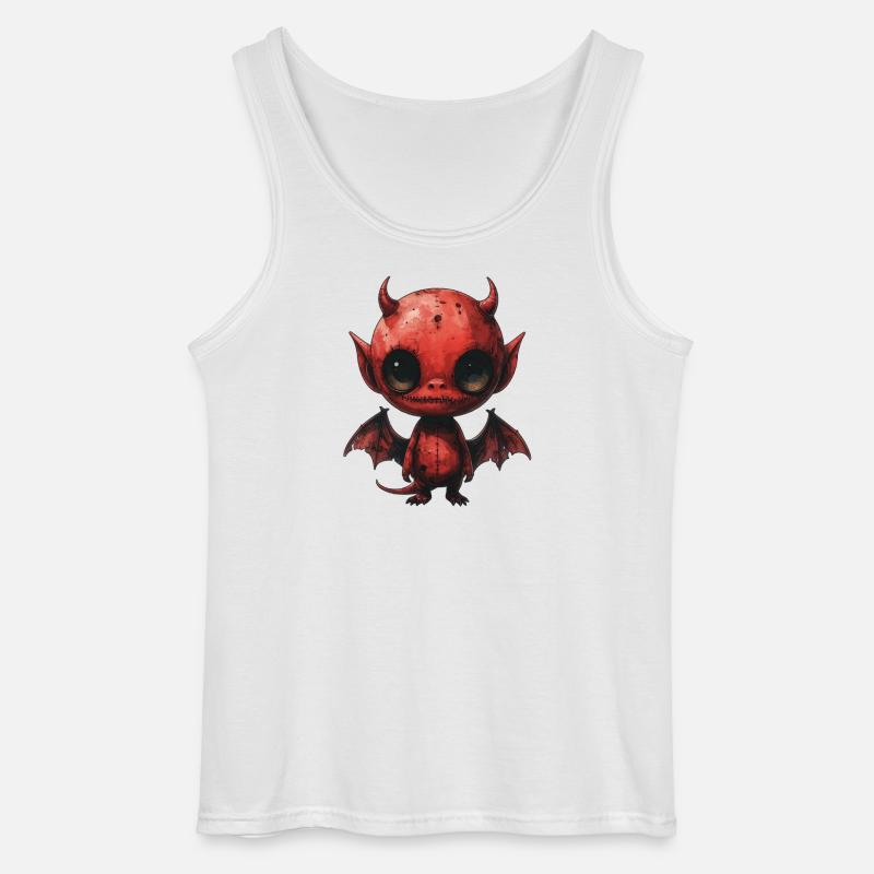 Creepy Cute Red Devil - Gildan Männer Tank Top - Weiß