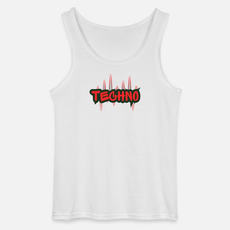 Techno - Gildan Männer Tank Top - Weiß