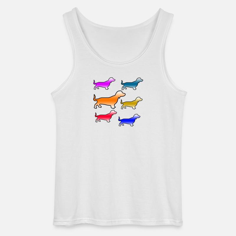 Dackel - Gildan Männer Tank Top - Weiß