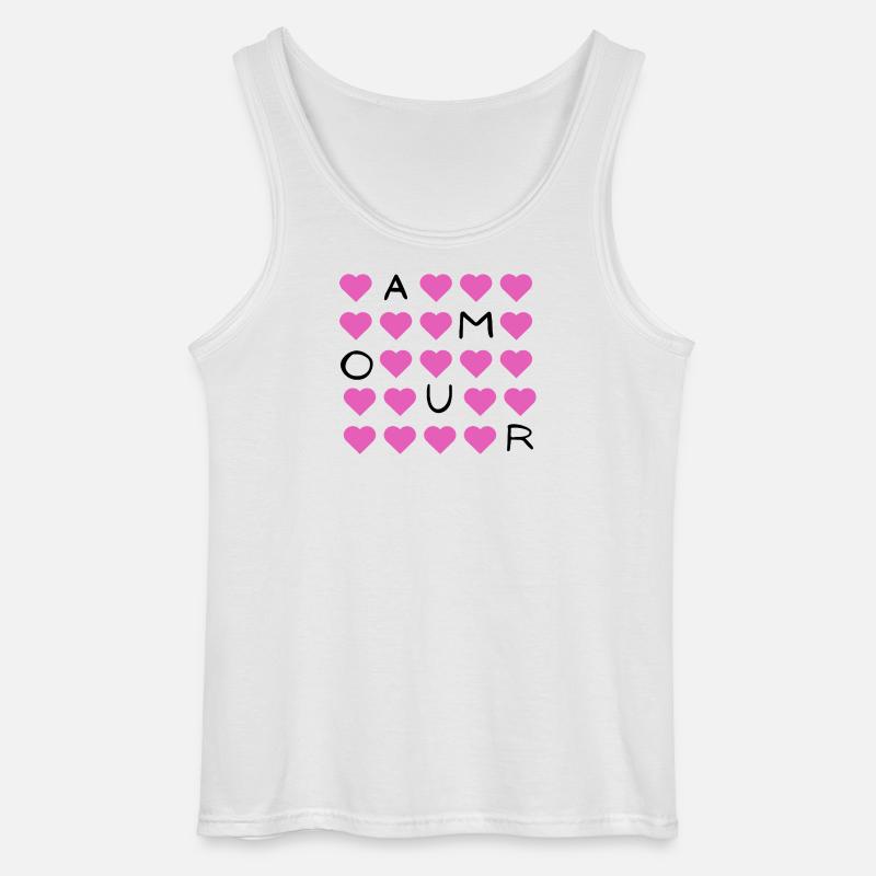 Rosa Herzgrid Muster - Gildan Männer Tank Top - Weiß