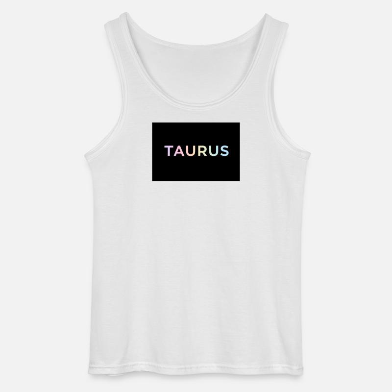 Taurus Gradient Typography - Gildan Men’s Tank Top - white