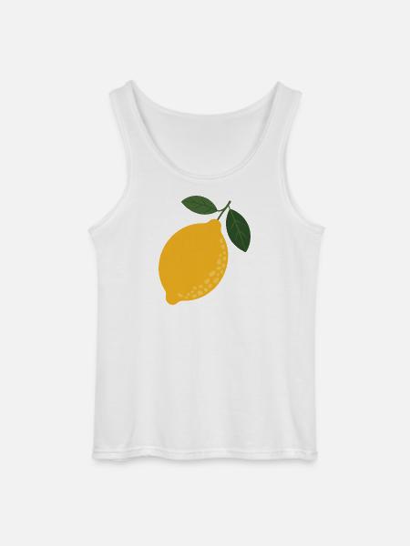 Zesty Zitronenblatt-Illustration - Gildan Männer Tank Top - Weiß