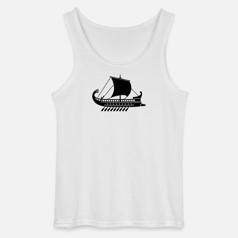 Griechisches Kriegsschiff - Gildan Männer Tank Top - Weiß