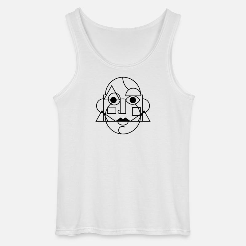 abstract art face - Gildan Men’s Tank Top - white