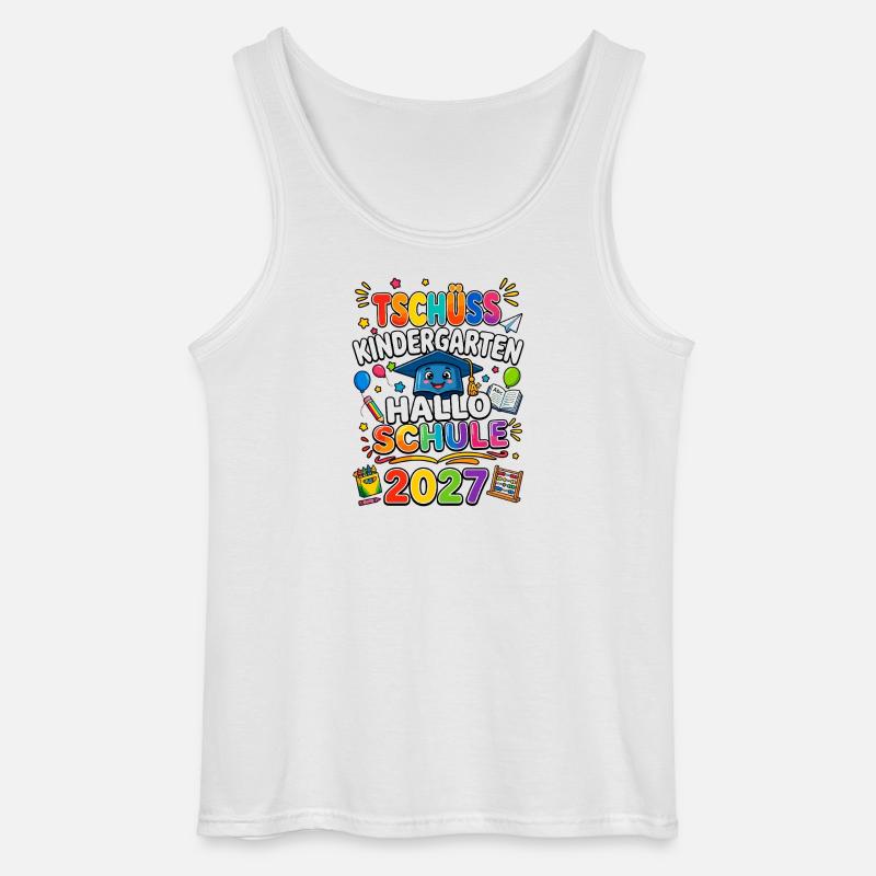 Tschüss Kindergarten Hallo Schule 2027 - Gildan Männer Tank Top - Weiß