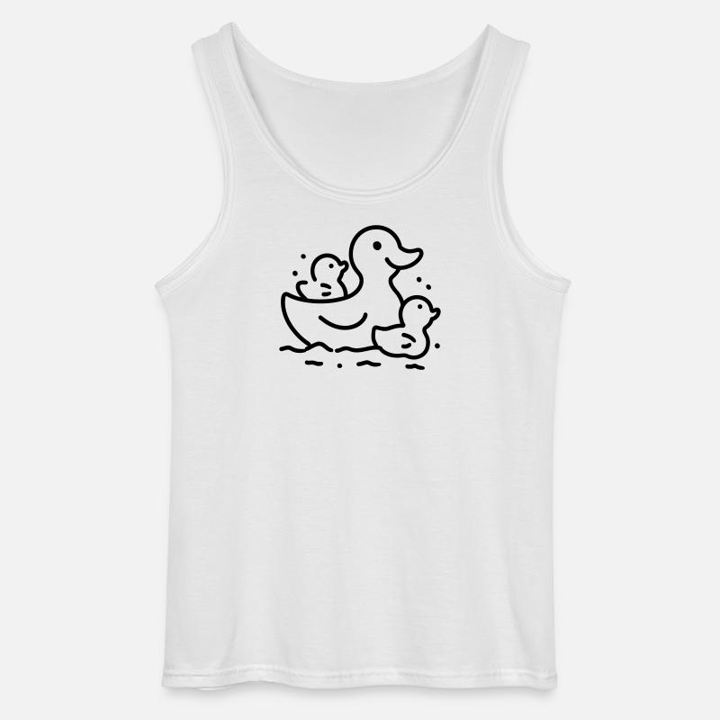 Entenfamilie - Gildan Männer Tank Top - Weiß