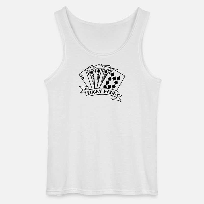 Royal Flush Pokerkarten - Gildan Männer Tank Top - Weiß