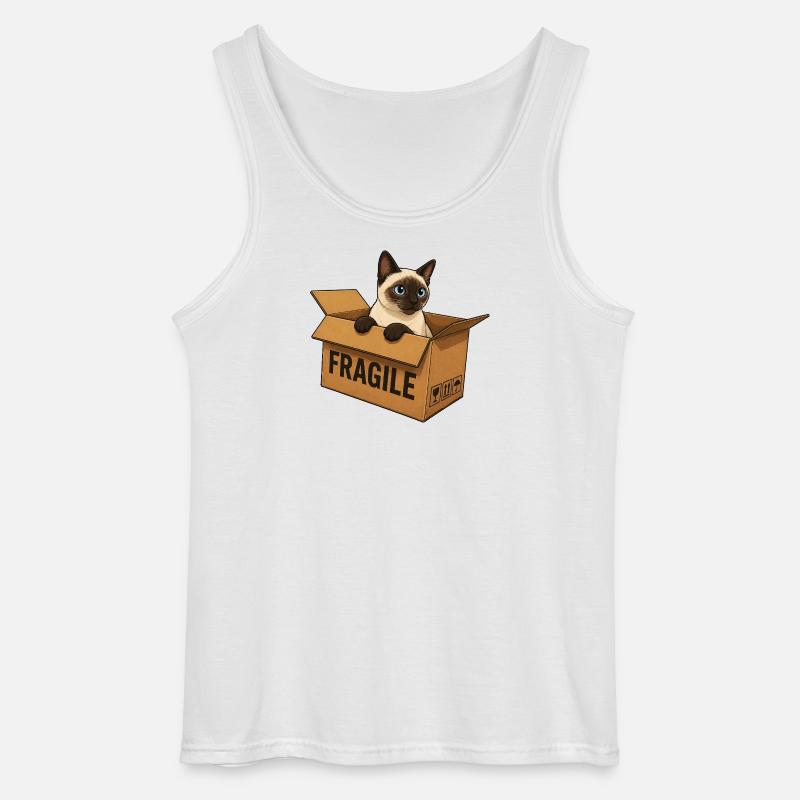 Cat Siamese - Gildan Men’s Tank Top - white