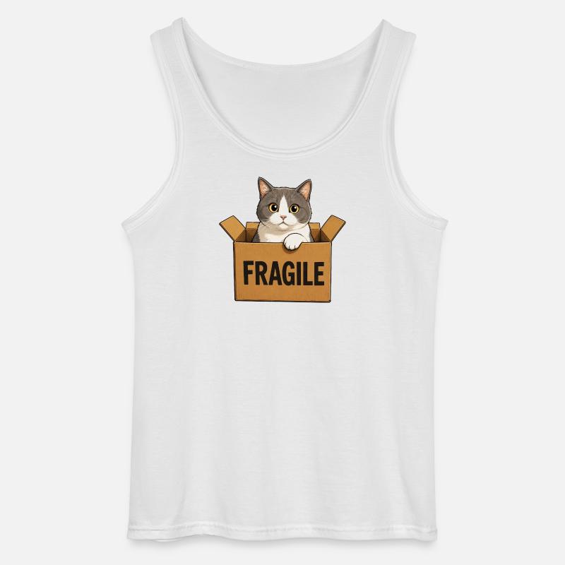 Katze im Karton - Gildan Männer Tank Top - Weiß