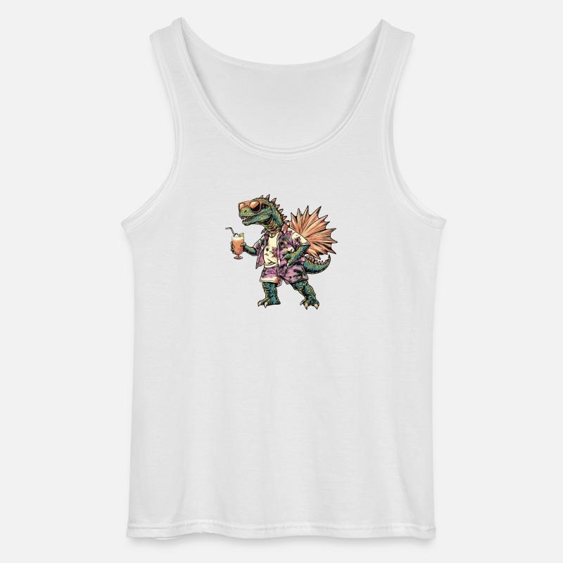 Dinosaurier stegosaurus Comic Sommer - Gildan Männer Tank Top - Weiß