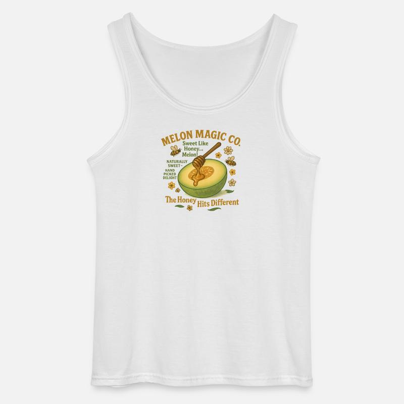 Melon Honey Magic Illustration - Gildan Men’s Tank Top - white