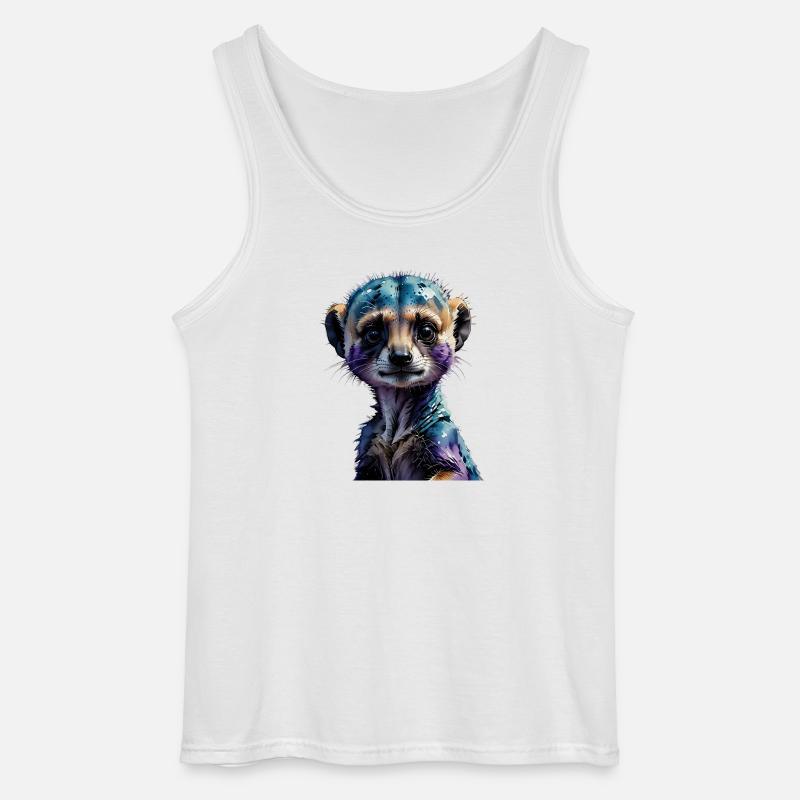 Buntes Erdmännchen Wasserfarben-Illustration - Gildan Männer Tank Top - Weiß