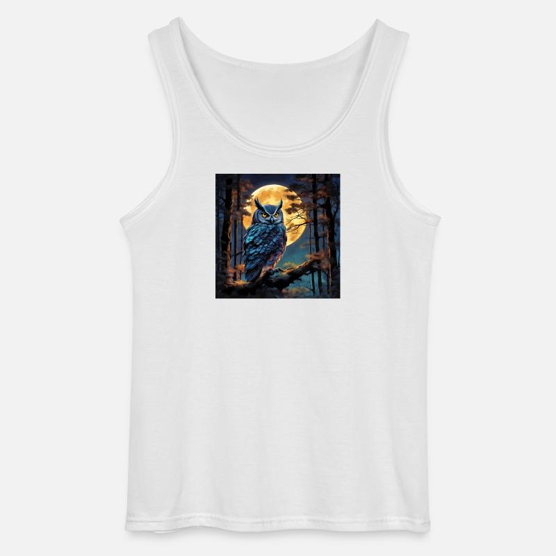 Mondnacht Eulenbild - Gildan Männer Tank Top - Weiß