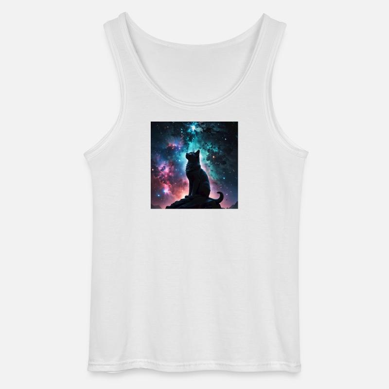 kosmische Katze - Gildan Männer Tank Top - Weiß