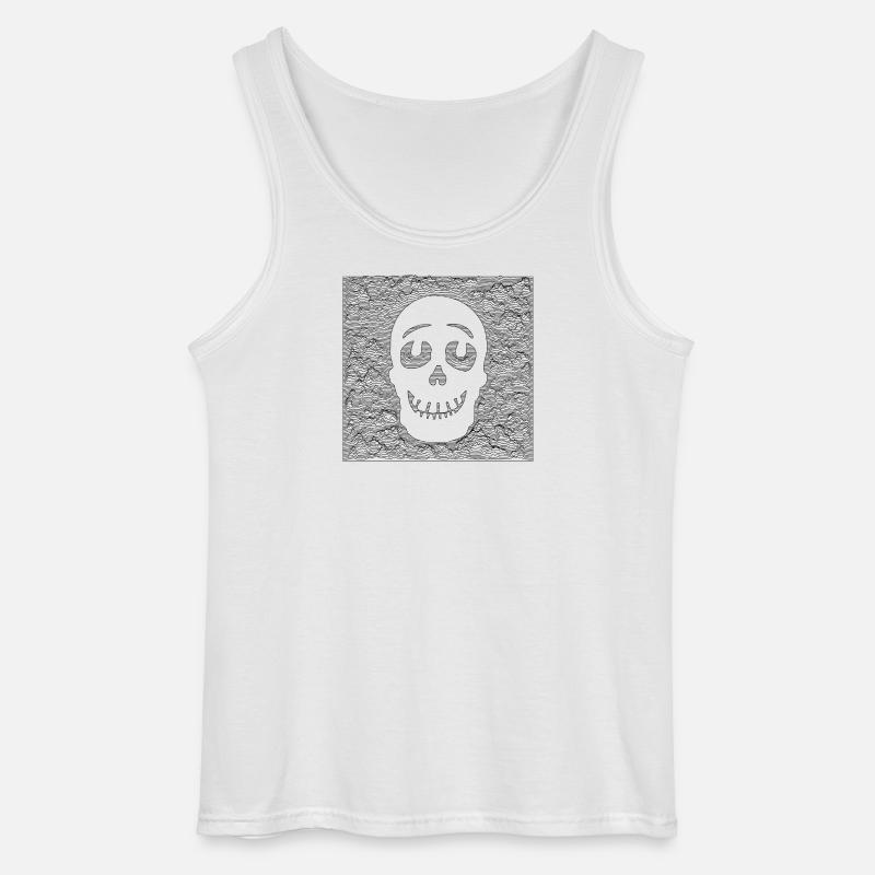 Schädel – Schwarz - Gildan Männer Tank Top - Weiß