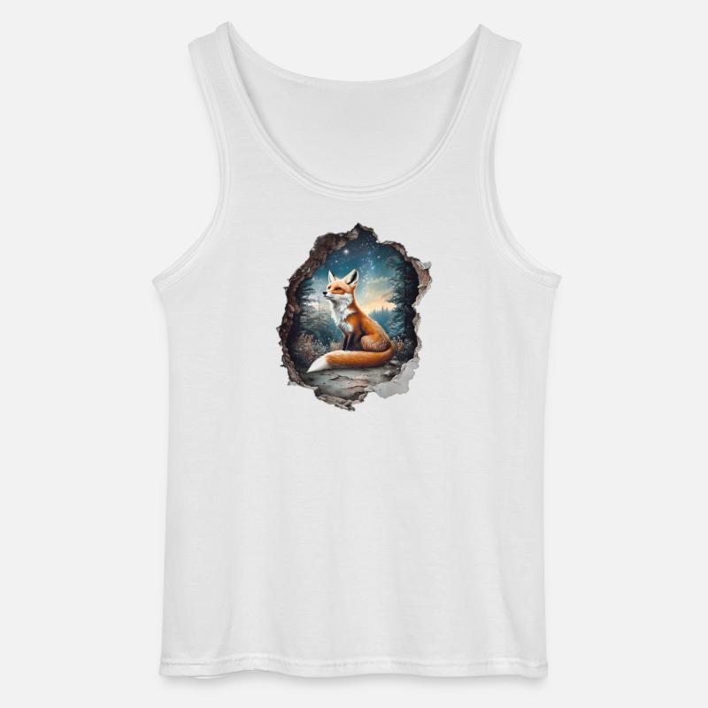 Fuchs Sterne Wald - Gildan Männer Tank Top - Weiß