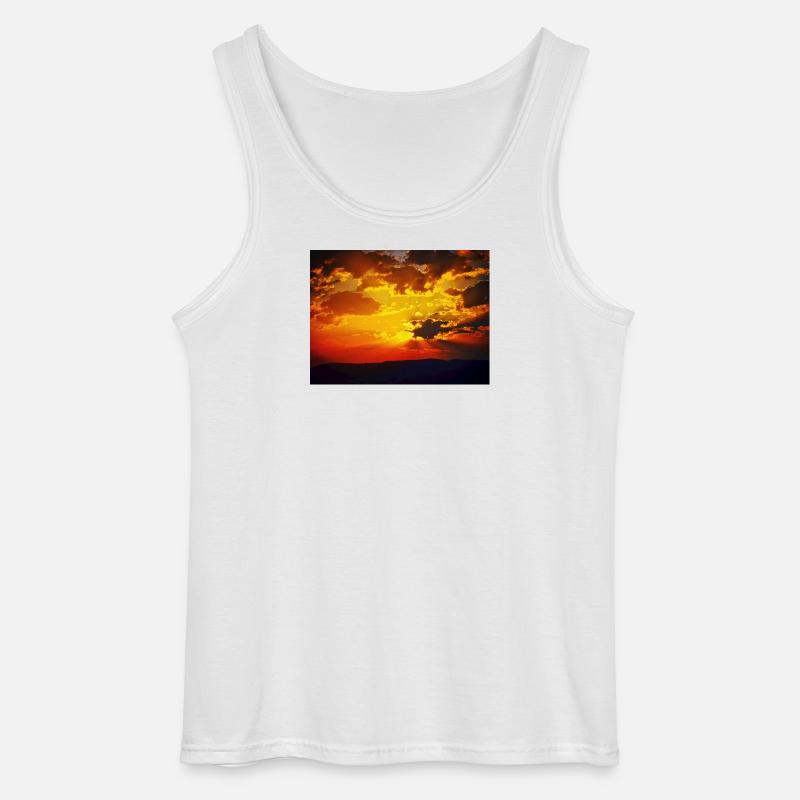 Sunset Fire Rays - Gildan Men’s Tank Top - white
