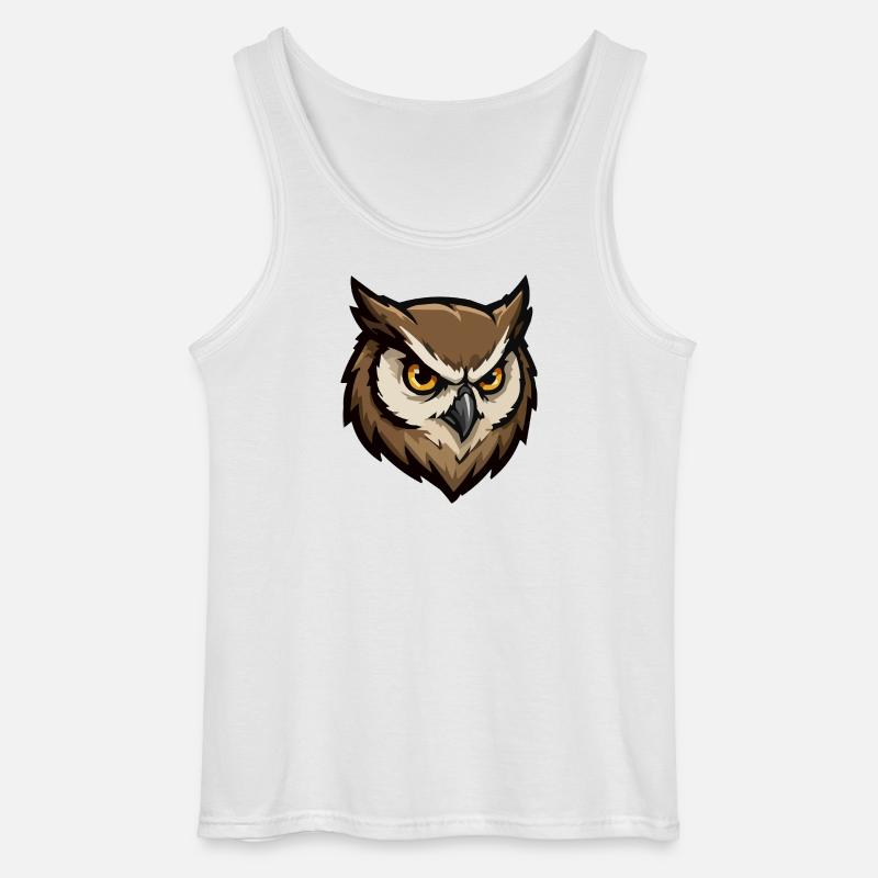 Wachender Eulenkopf Pixel-Stil - Gildan Männer Tank Top - Weiß