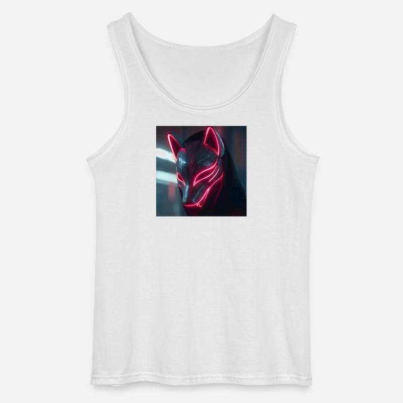 Neonfuchsmaske mit Leuchträndern - Gildan Männer Tank Top - Weiß