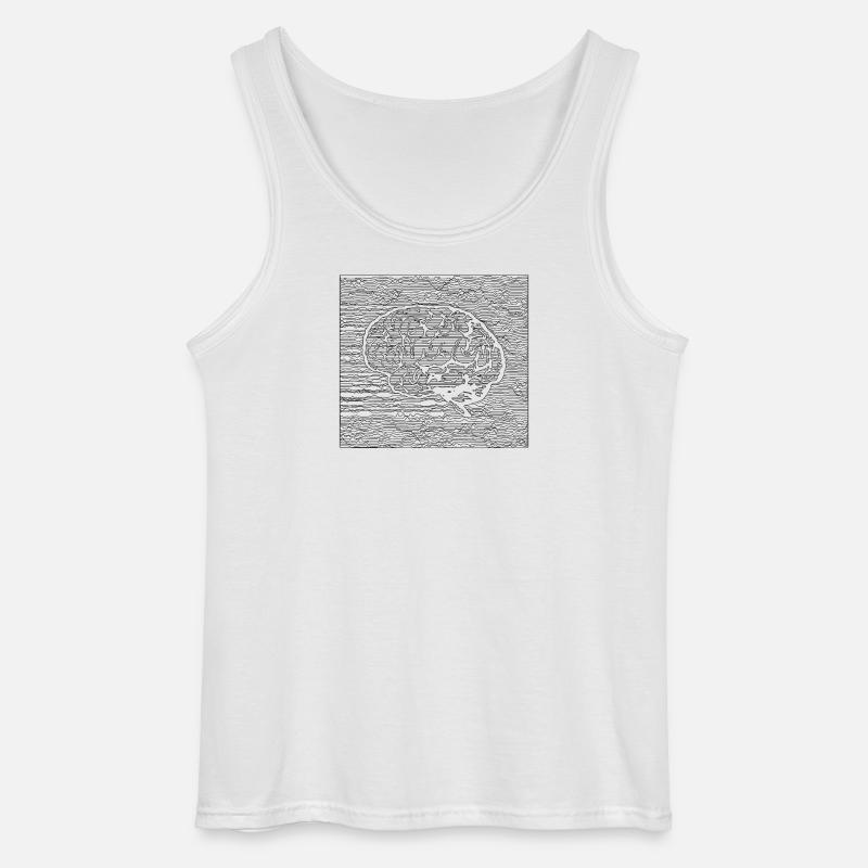 Tranquil Brain - Black - Gildan Men’s Tank Top - white