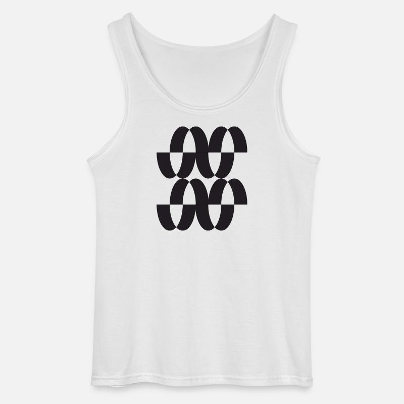 Interwoven Orbit Pattern - Gildan Men’s Tank Top - white