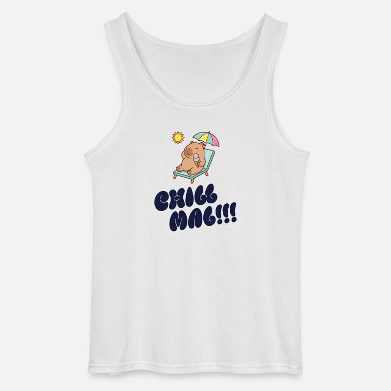 Sonnenbär am Strand mit Eis - Gildan Männer Tank Top - Weiß
