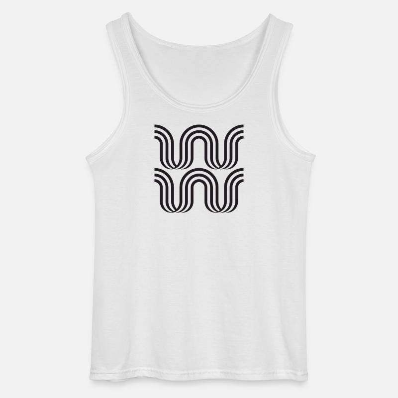 Wellenbogen-monochromes Muster - Gildan Männer Tank Top - Weiß