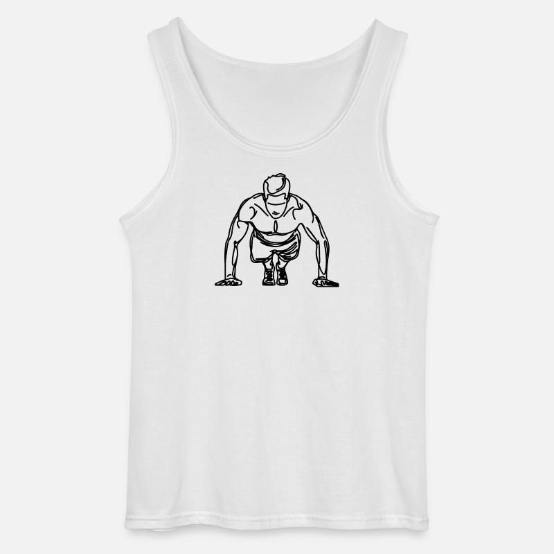 Bodybuilder Zeichnung - Gildan Männer Tank Top - Weiß