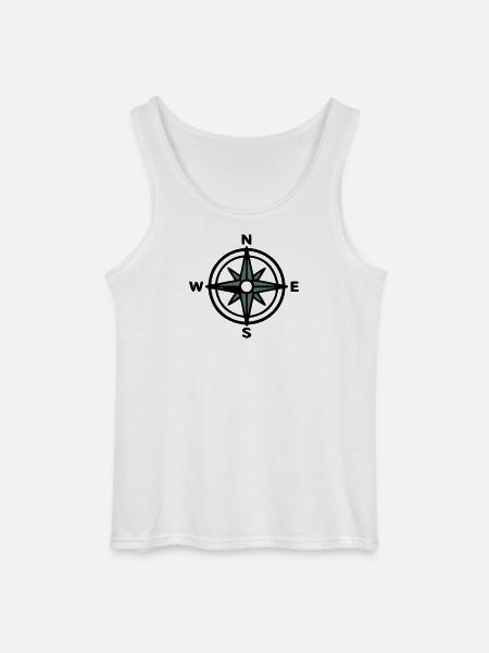 Compass Navigation Hiking Scout Outdoor - Gildan Men’s Tank Top - white