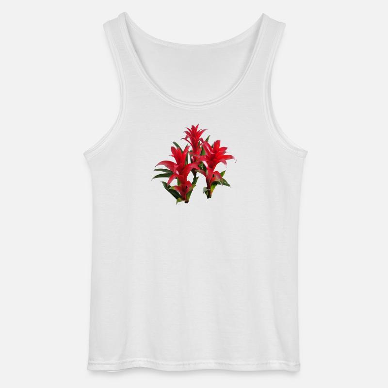 Vibrant_Red_Bromeliads - Gildan Männer Tank Top - Weiß
