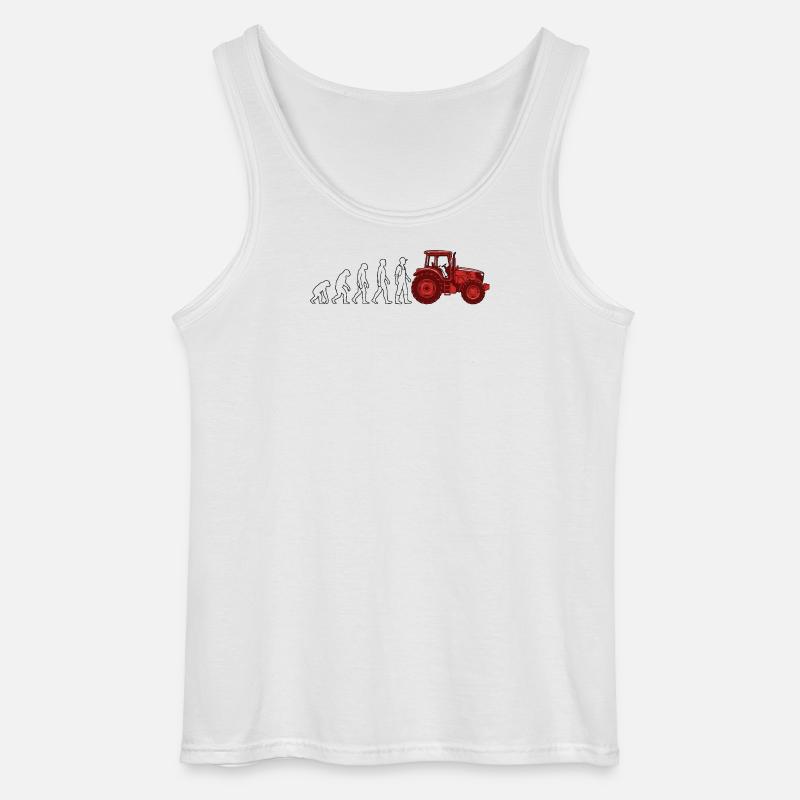 Evolution Farmer Farmer Traktor - Gildan Männer Tank Top - Weiß