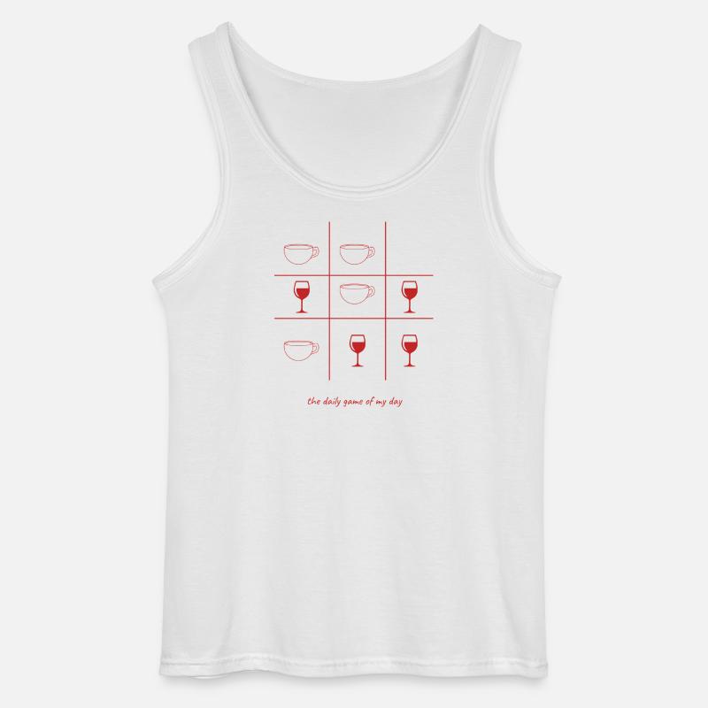 Kaffee oder Wein englisch - Gildan Männer Tank Top - Weiß