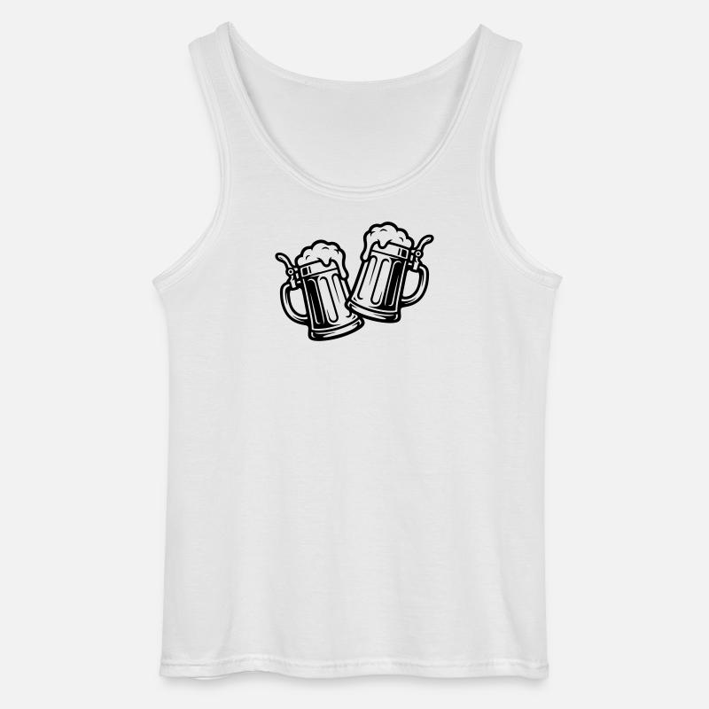 Bier Prost Symbol - Gildan Männer Tank Top - Weiß