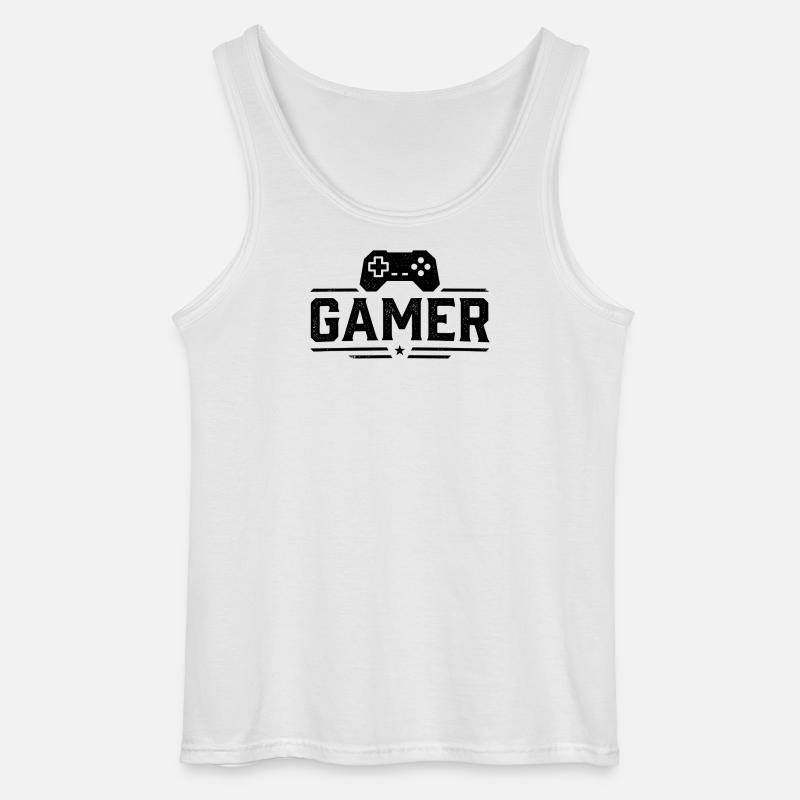 Gamer Controller Silhouette - Gildan Männer Tank Top - Weiß