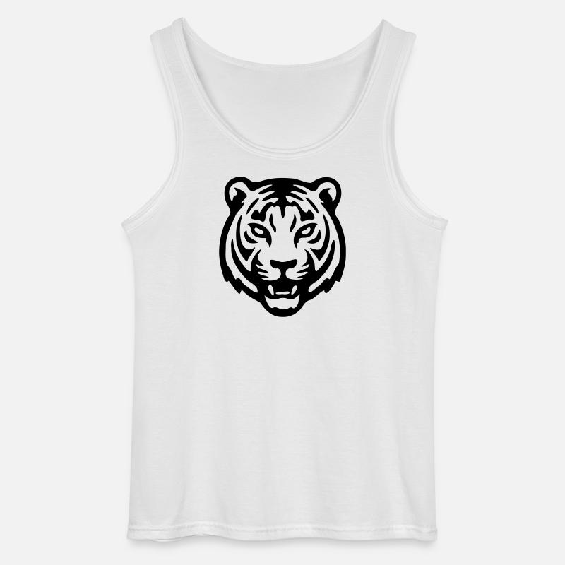Tigerkopf - Gildan Männer Tank Top - Weiß