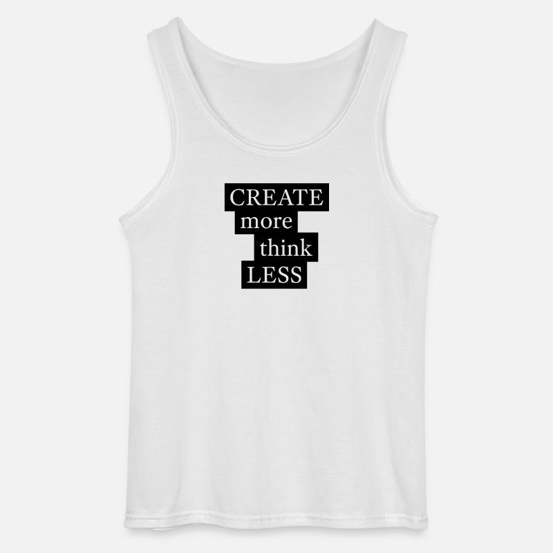 CREATE more think LESS - Gildan Männer Tank Top - Weiß