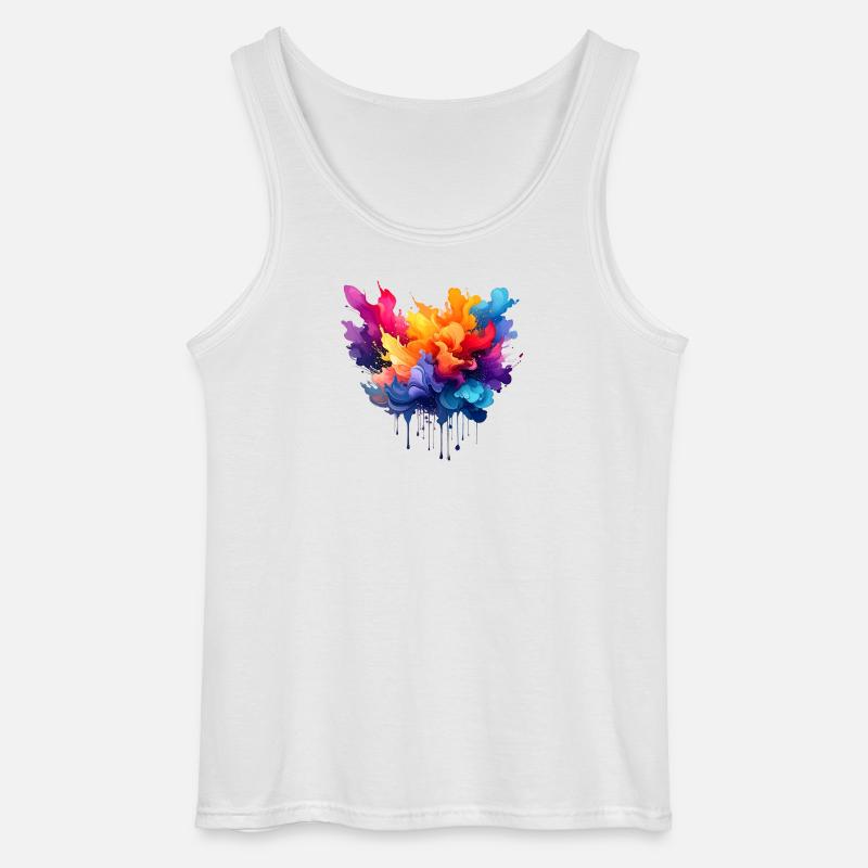 Farbexplosion Farbfluss - Gildan Männer Tank Top - Weiß