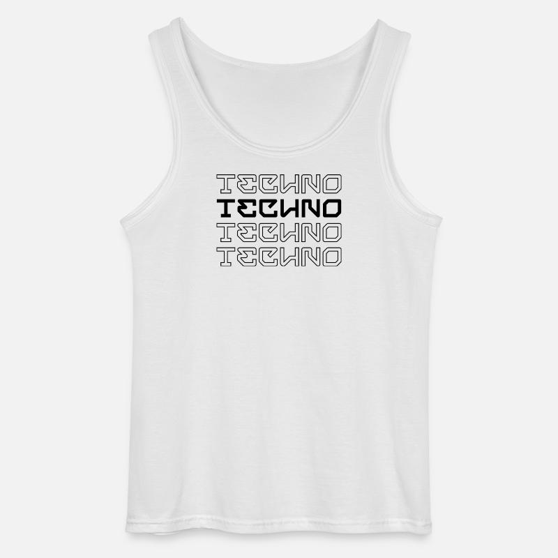Techno-modernes Typografie-Logodesign - Gildan Männer Tank Top - Weiß