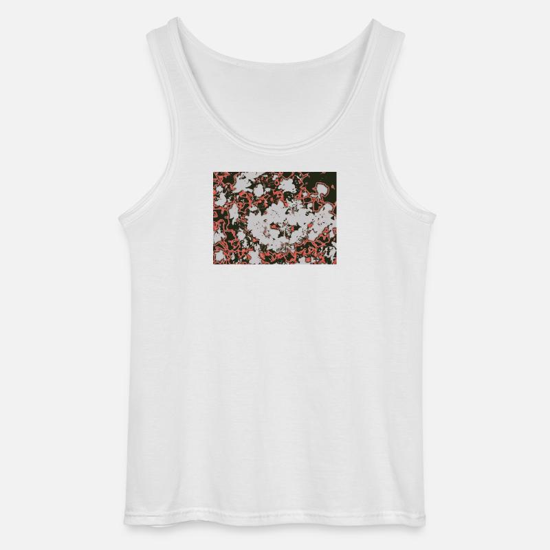 Red Nebula Abstract Pattern - Gildan Men’s Tank Top - white