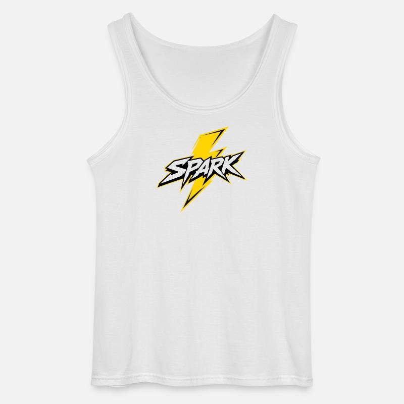 Spark Blitz Comic Logo - Gildan Männer Tank Top - Weiß