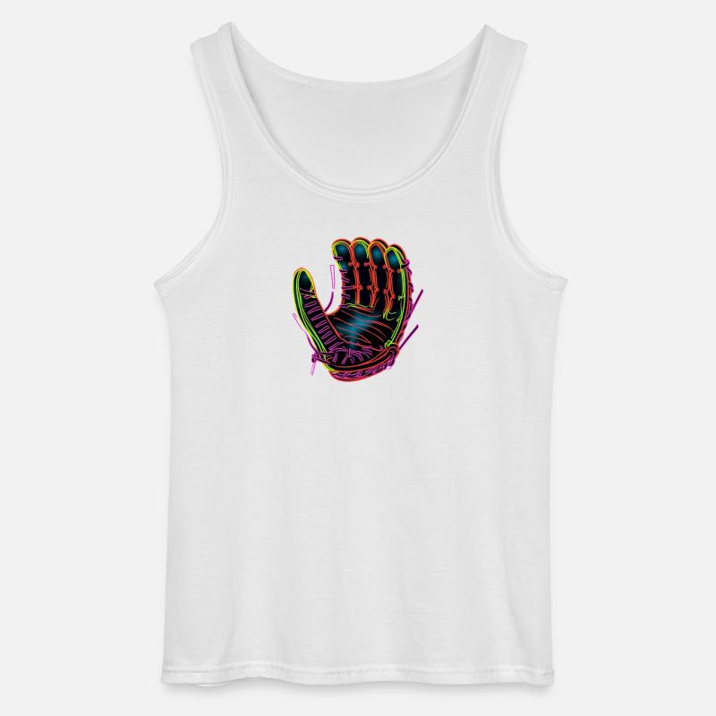 Baseball Handschuh Synthwave - Gildan Männer Tank Top - Weiß