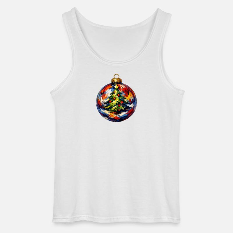 Weihnachtskugel mit Tannenbaummotiv - Gildan Männer Tank Top - Weiß