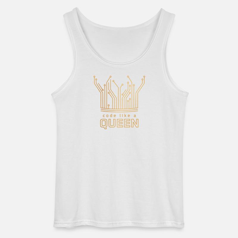 Code Like a Queen - Gildan Men’s Tank Top - white