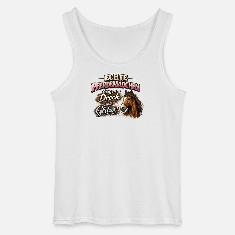 Echte Pferdemädchen: Dreck statt Glitzer - Gildan Männer Tank Top - Weiß