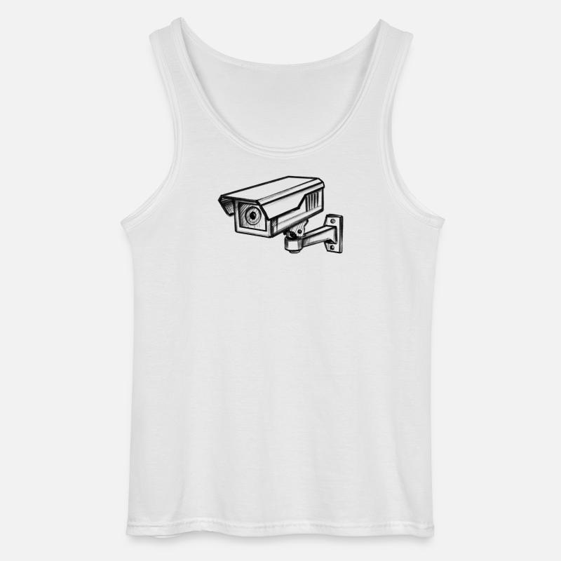 Security Camera Security - Illusionration - Gildan Men’s Tank Top - white