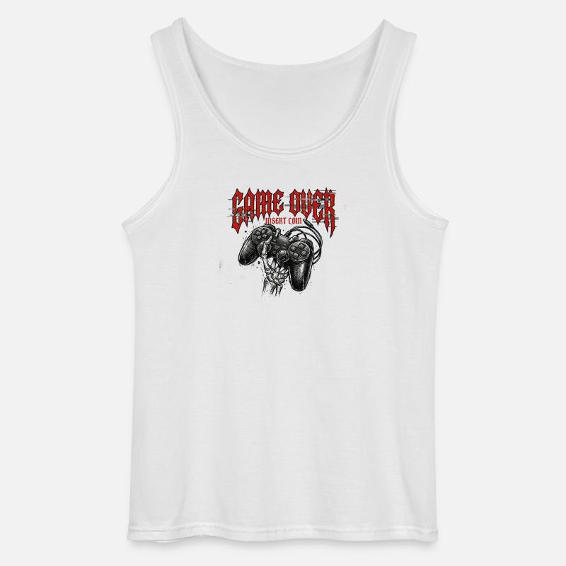Game Over Retro Controller Grunge - Gildan Männer Tank Top - Weiß
