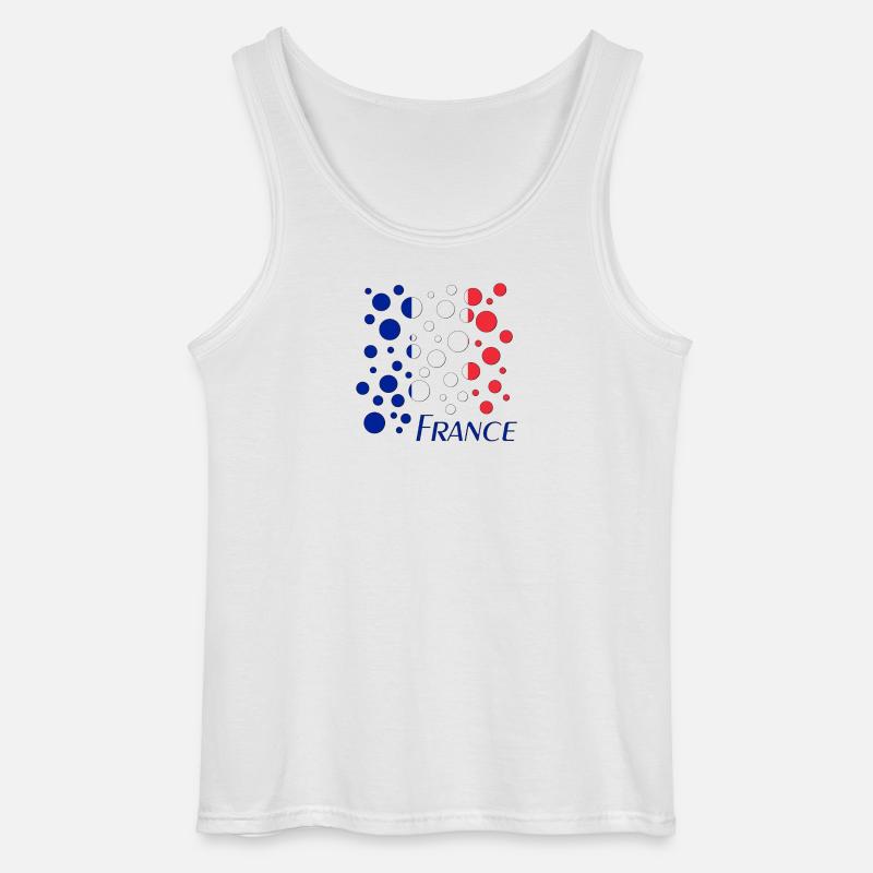 French Circle Dots Pattern - Gildan Men’s Tank Top - white