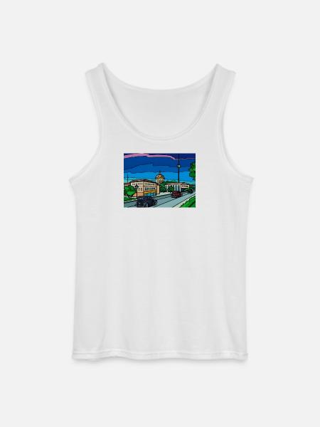 Retro City Straßenszene - Gildan Männer Tank Top - Weiß