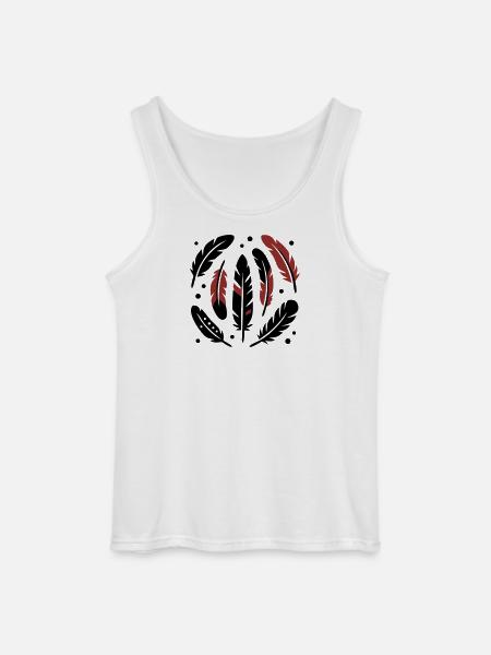 Bird Feathers Circle Logo - Gildan Men’s Tank Top - white