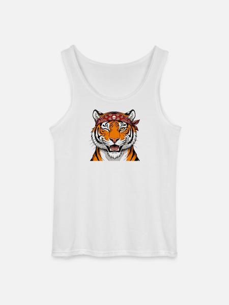 Fashionable tiger. - Gildan Men’s Tank Top - white
